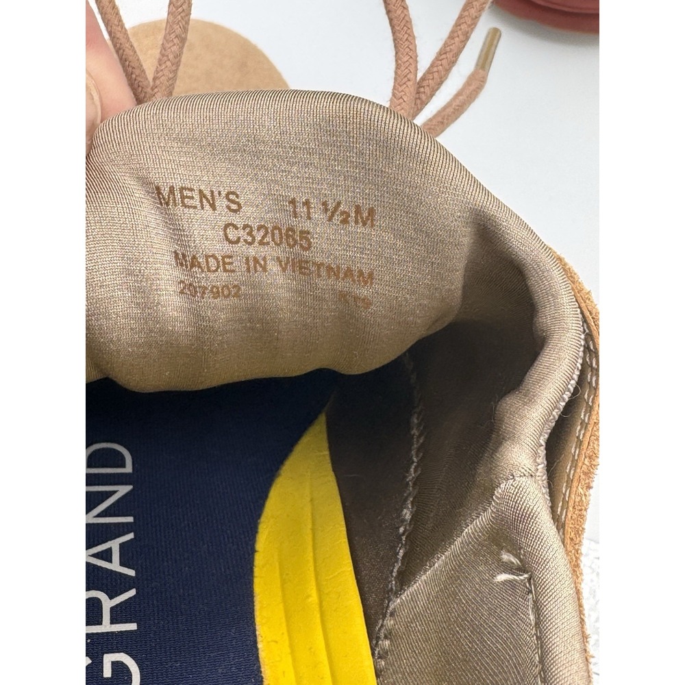 Cole Haan Original Grand Mens 11.5 M Tan Suede Oxford Shoes  Brick Red Sole - Picture 2 of 13